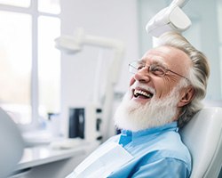 Laughing senior dental patient